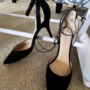 Marc Fisher Black Lace-Up Heels